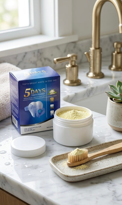 Poudre Blanchissante "5 Days Tooth Powder" – Éclat Naturel & Reminéralisant