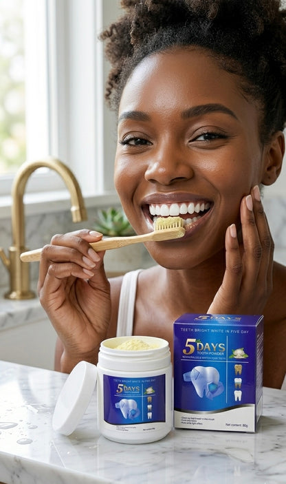 Poudre Blanchissante "5 Days Tooth Powder" – Éclat Naturel & Reminéralisant